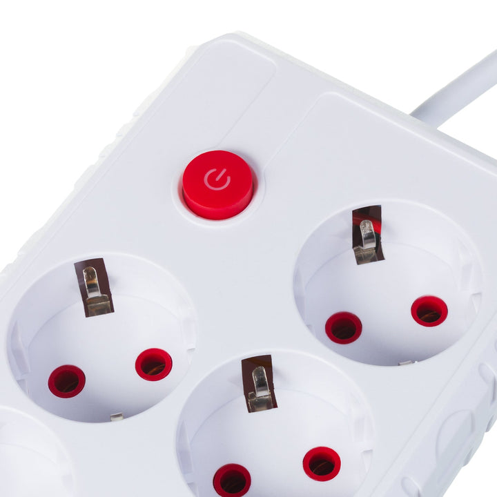 Maclean produžni kabel s 4 utičnice + 3xUSB, 110-240V AC 50/60Hz, 2.1A max 2500W, 3m, bijeli, MCE393 W