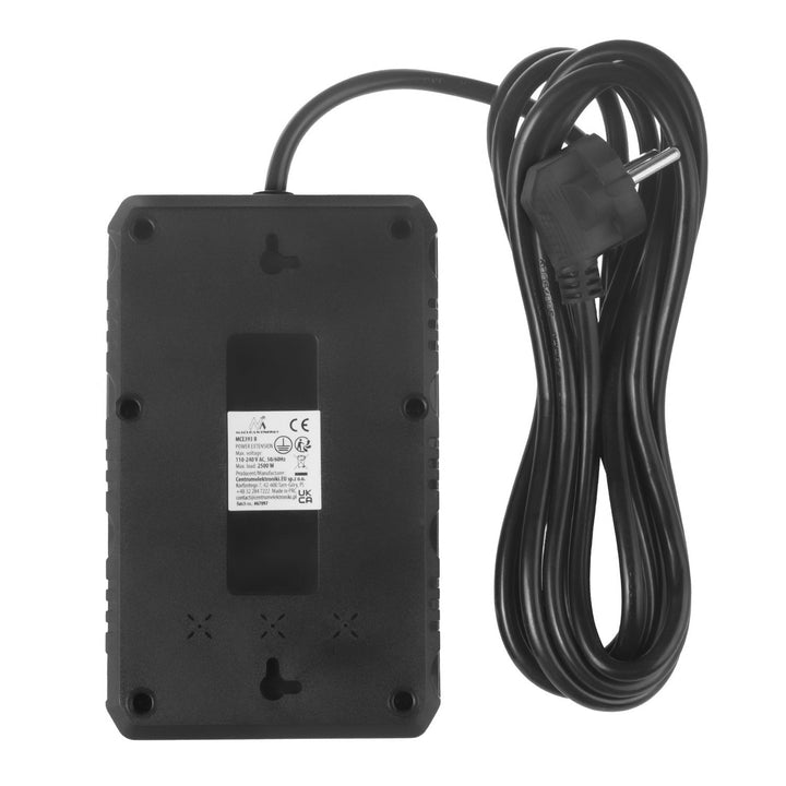 Maclean produžni kabel s 4 utičnice + 3xUSB, 110-240V AC 50/60Hz, 2.1A max 2500W, 3m, crni, MCE393 B