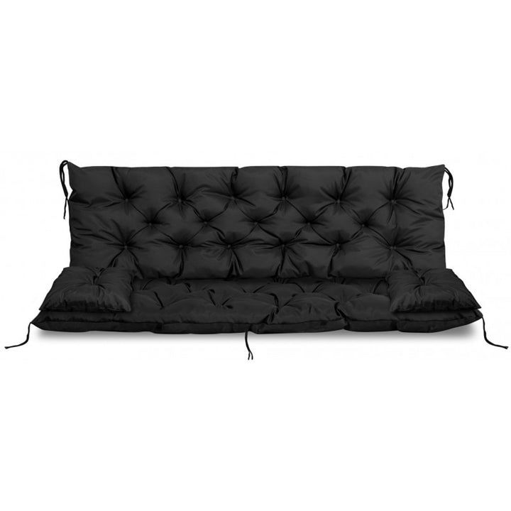 Crni vrtni set 120x60x50 cm + 2 jastuka 42 x 42 cm