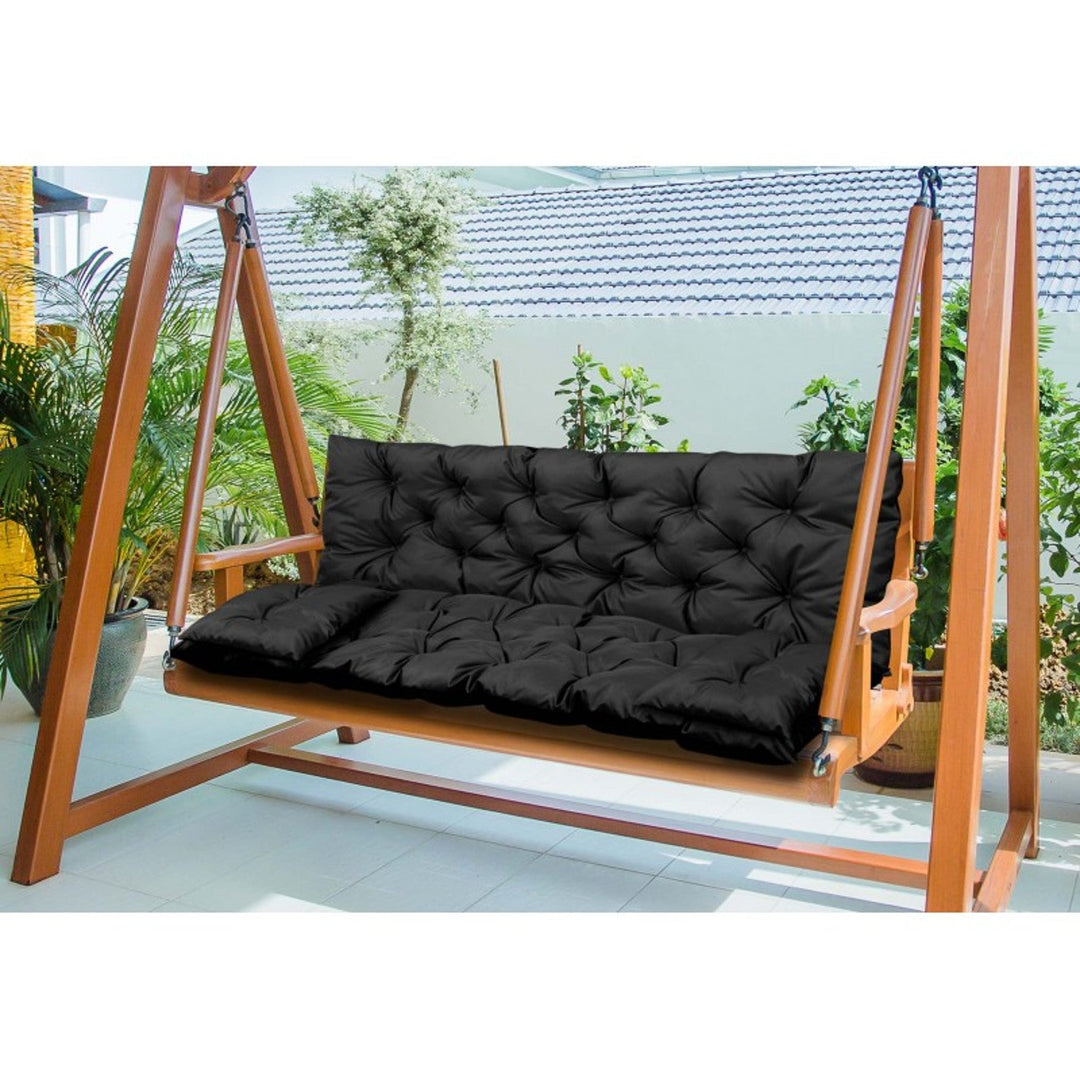 Crni vrtni set 120x60x50 cm + 2 jastuka 42 x 42 cm