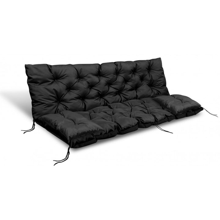 Crni vrtni set 120x60x50 cm + 2 jastuka 42 x 42 cm