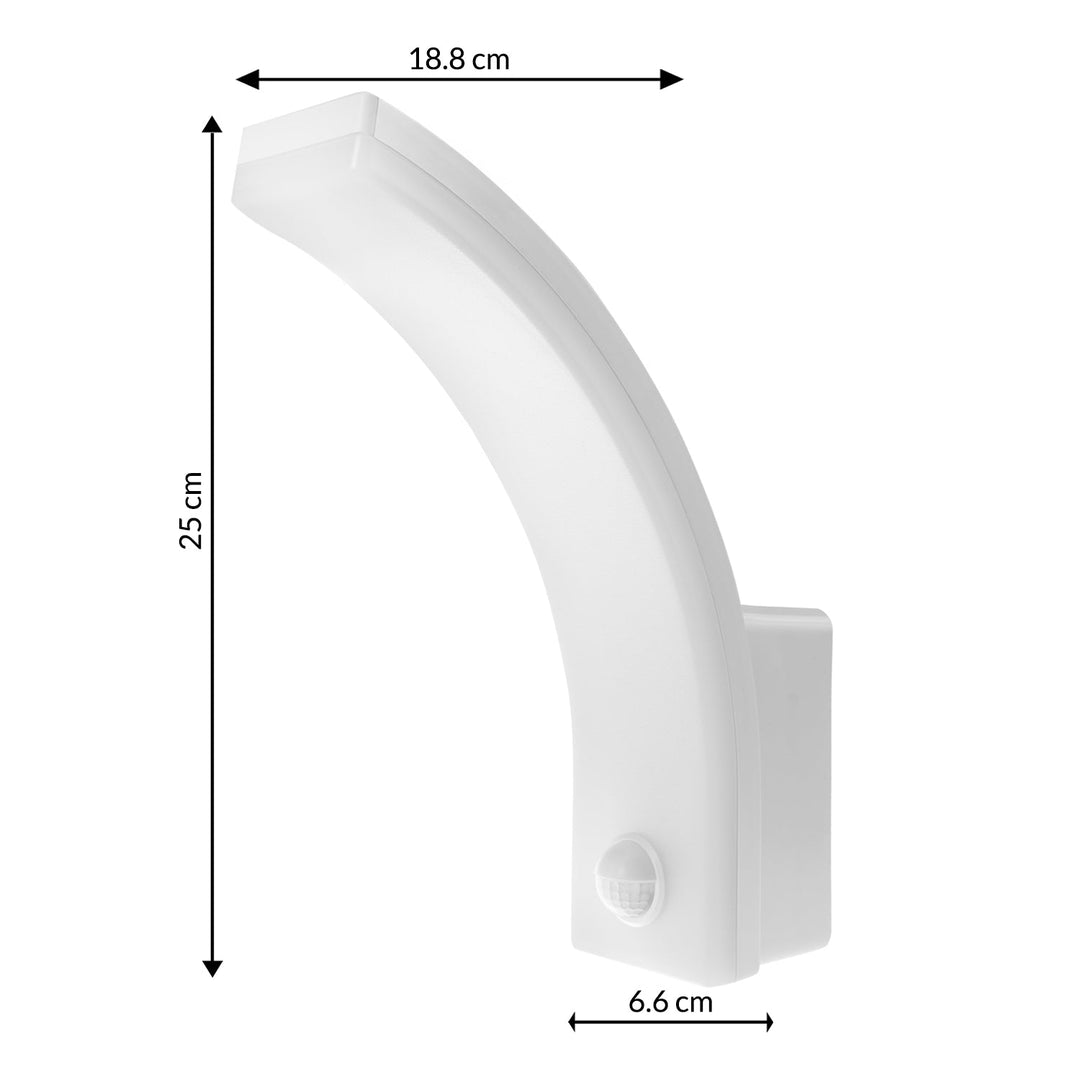 Maclean LED lampa s senzorom pokreta, PIR senzor pokreta, bijela, 20 W, IP65, 2000 lm, neutralno bijela boja (4000 K) MCE512 W, 4 komada