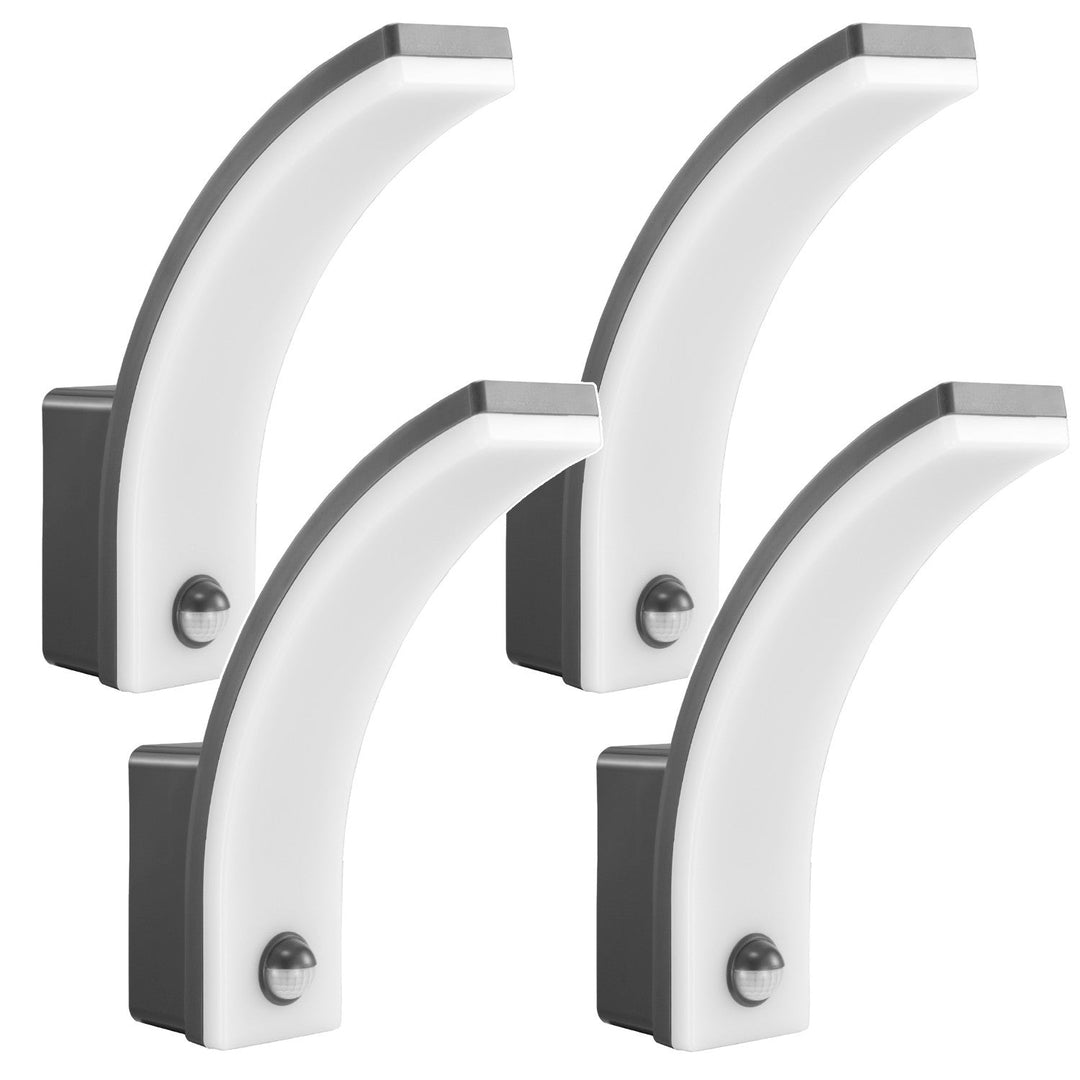 Maclean LED lampa s senzorom pokreta, PIR senzor pokreta, siva, 20 W, IP65, 2000 lm, neutralno bijela boja (4000 K) MCE512 GR, 4 komada
