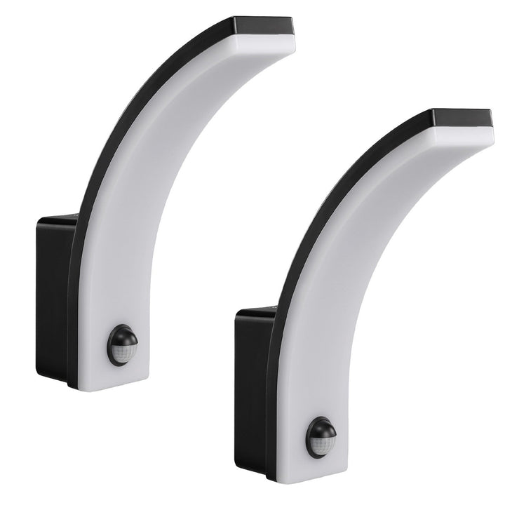 Maclean LED lampa s senzorom pokreta, PIR senzor pokreta, crna, 20 W, IP65, 2000 lm, neutralno bijela boja (4000 K) MCE512 B, 2 komada
