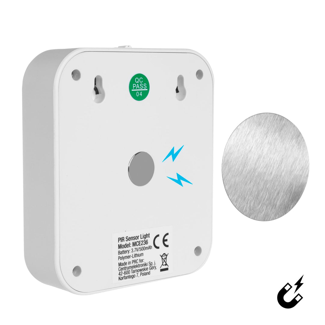 Maclean Lumină LED pentru scări, cu detector de mișcare, temp. 4000K, 3.7V/500mAh, 4 LED-uri, rază de acțiune 3-4m, MCE236, 4 bucăți