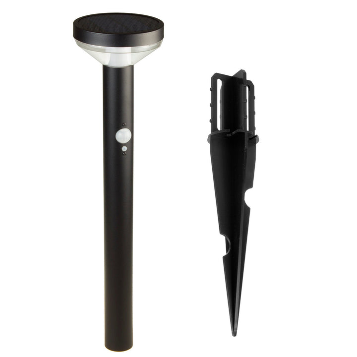 Maclean solarna LED lampa, s senzorom, 3 načina rada, za zabijanje u tlo, Li-ion 18650, IP44, 3,7 V, 1200 mAh, crna, MCE465 B, 6 komada