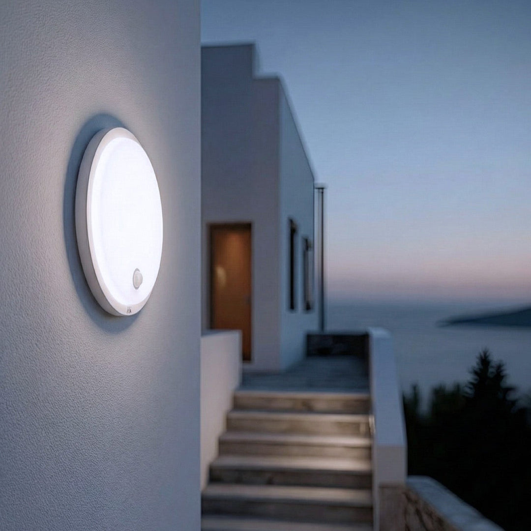 Lampă LED Maclean cu senzor de mișcare, senzor PIR, albă, 10 W, IP65, 1000 lm, culoare neutră, MCE525 W