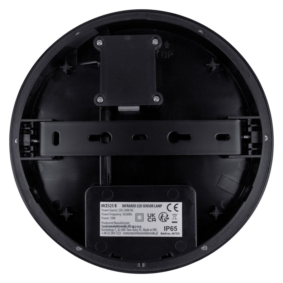 Maclean LED lampa s senzorom pokreta, PIR senzorom, crna, 10 W, IP65, 1000 lm, neutralna boja, MCE525 B