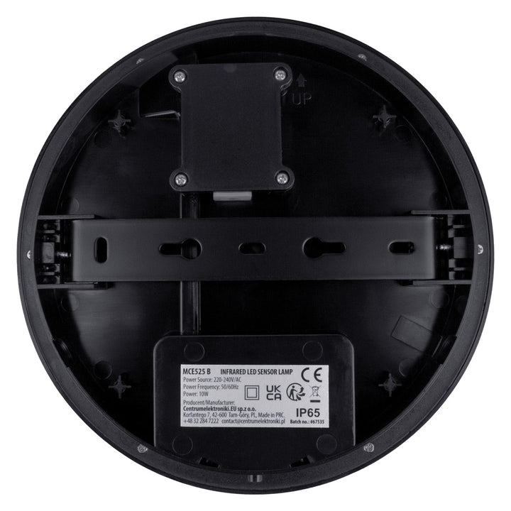 Maclean LED lampa s senzorom pokreta, PIR senzorom, crna, 10 W, IP65, 1000 lm, neutralna boja, MCE525 B