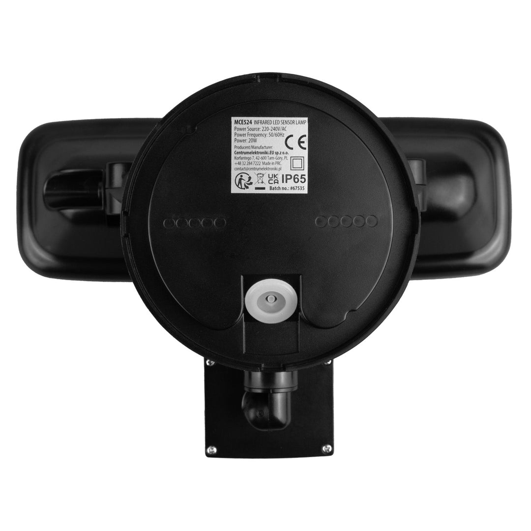 Maclean LED zidna svjetiljka, s PIR senzorom, 20 W, 1500 lm, IP65, neutralno bijela 4000 K, crna, MCE524 B