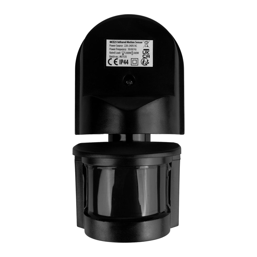Maclean zidni senzor pokreta i sumraka, 180°, max. 1200 W, crni s crnim poklopcem, MCE25 B/B