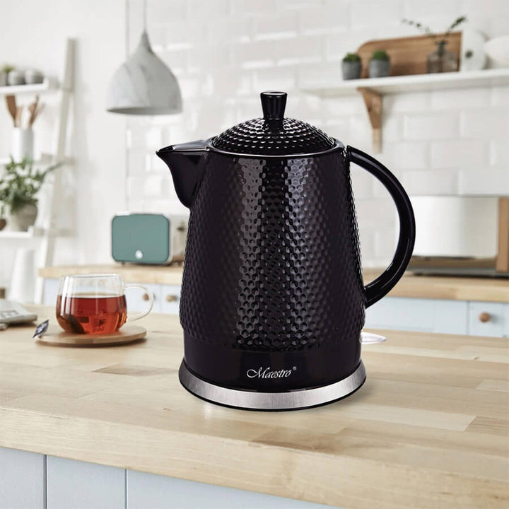 Keramički čajnik Maestro, zapremina 1,5 litre, 1500 W, crna, britanski utikač MR069