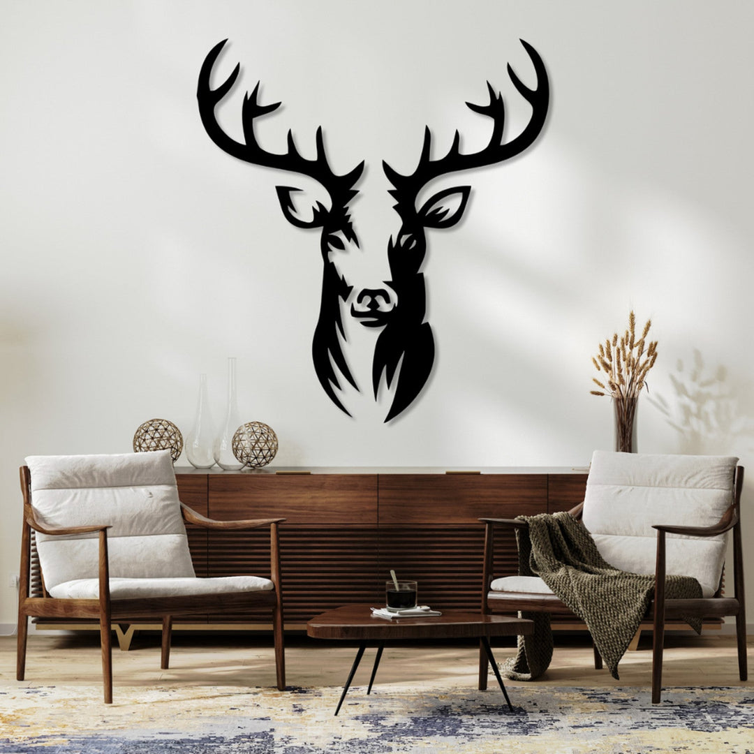 Prorezana slika, 3D zidna dekoracija, 3D slika "Jelen" 100x93 cm crna