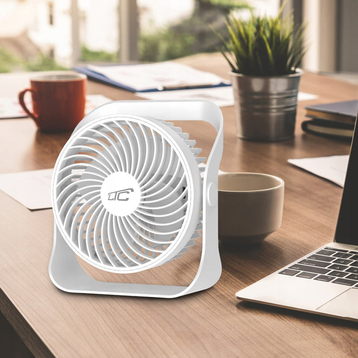LTC bežični stolni ventilator, punjenje putem USB-C, 4 brzine, 2000 mAh baterija, LXWB16