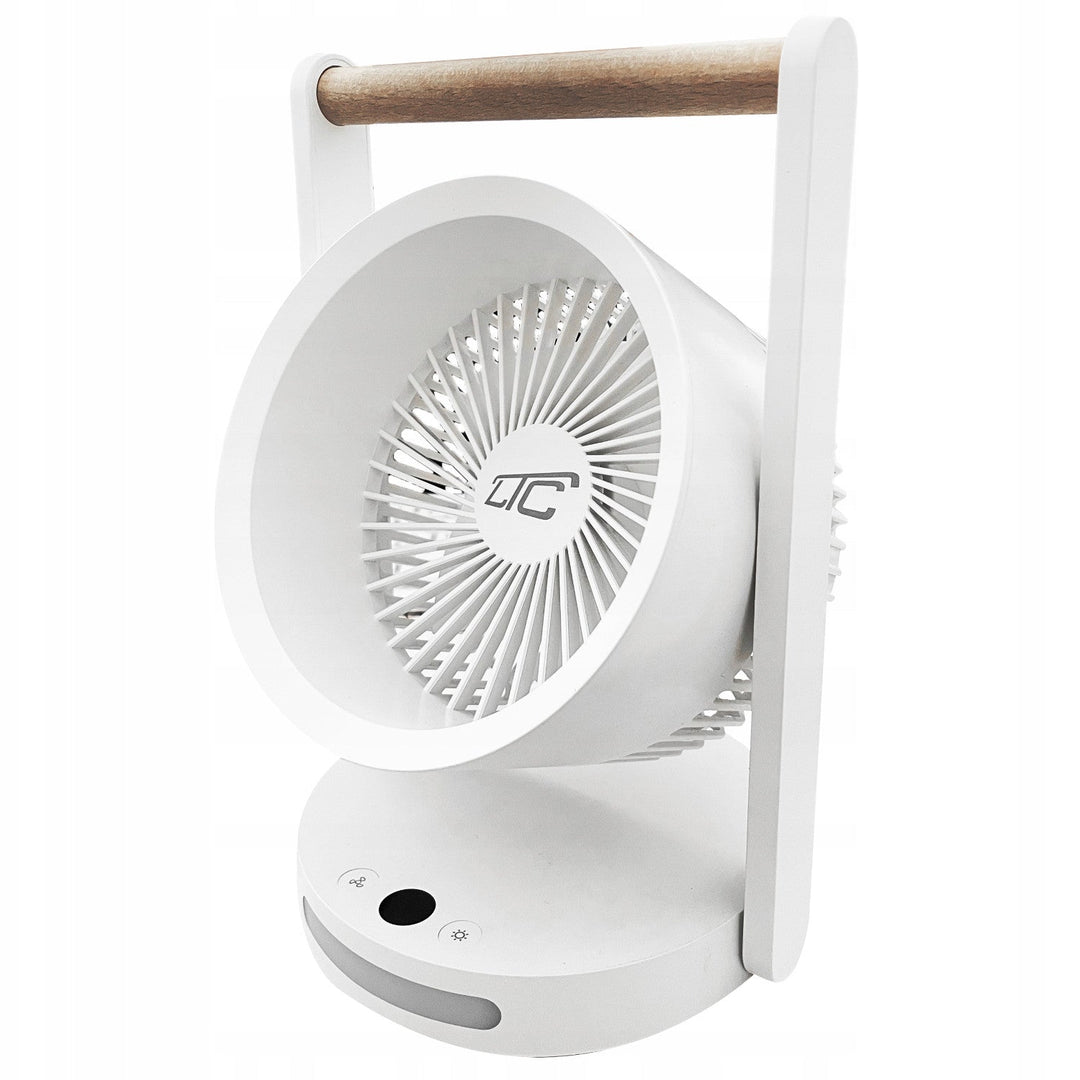 LTC bežični stolni ventilator, noćna svjetiljka i LED zaslon, 5 postavki brzine, 3600 mAh baterija, LXWB17