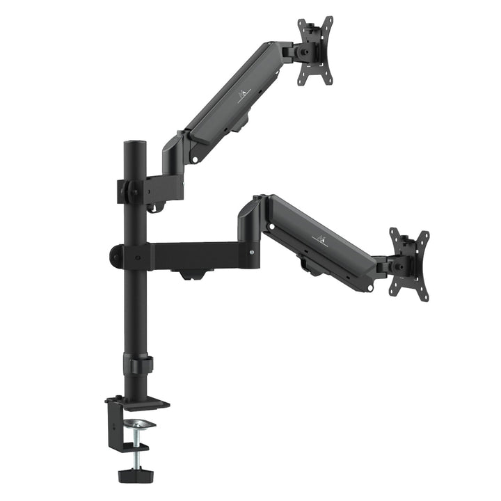 Maclean nosač za dva monitora, plinski opružni mehanizam, 17"-32", 2-10 kg, crni, MC-136