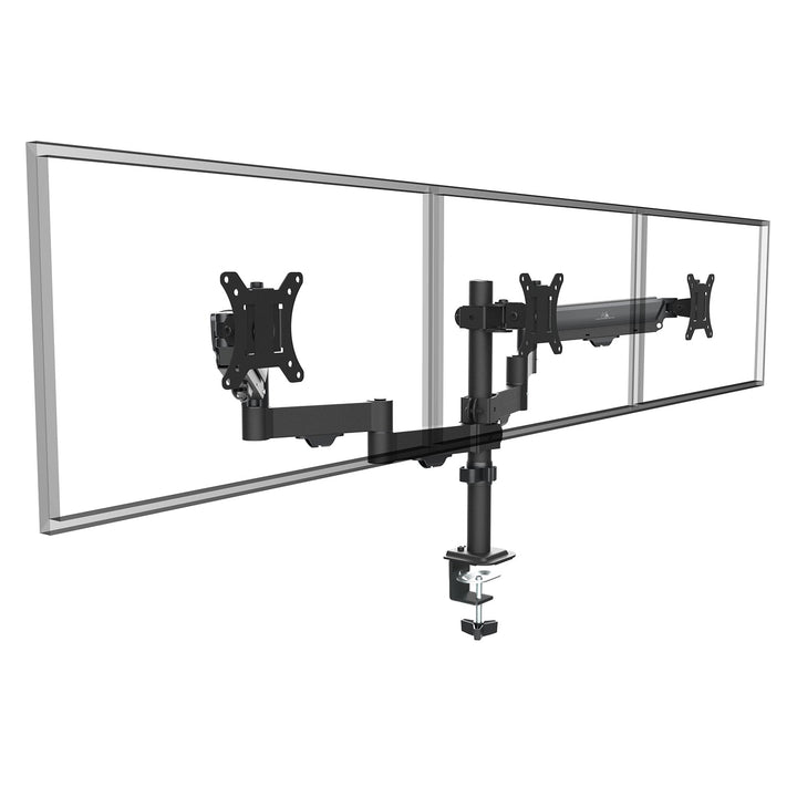 Maclean nosač za 3 monitora, plinski opružni sustav, 17"-27", 2-8 kg, crni, MC-137
