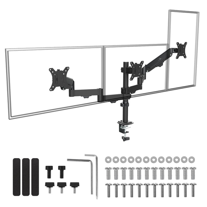 Maclean nosač za 3 monitora, plinski opružni sustav, 17"-27", 2-8 kg, crni, MC-137