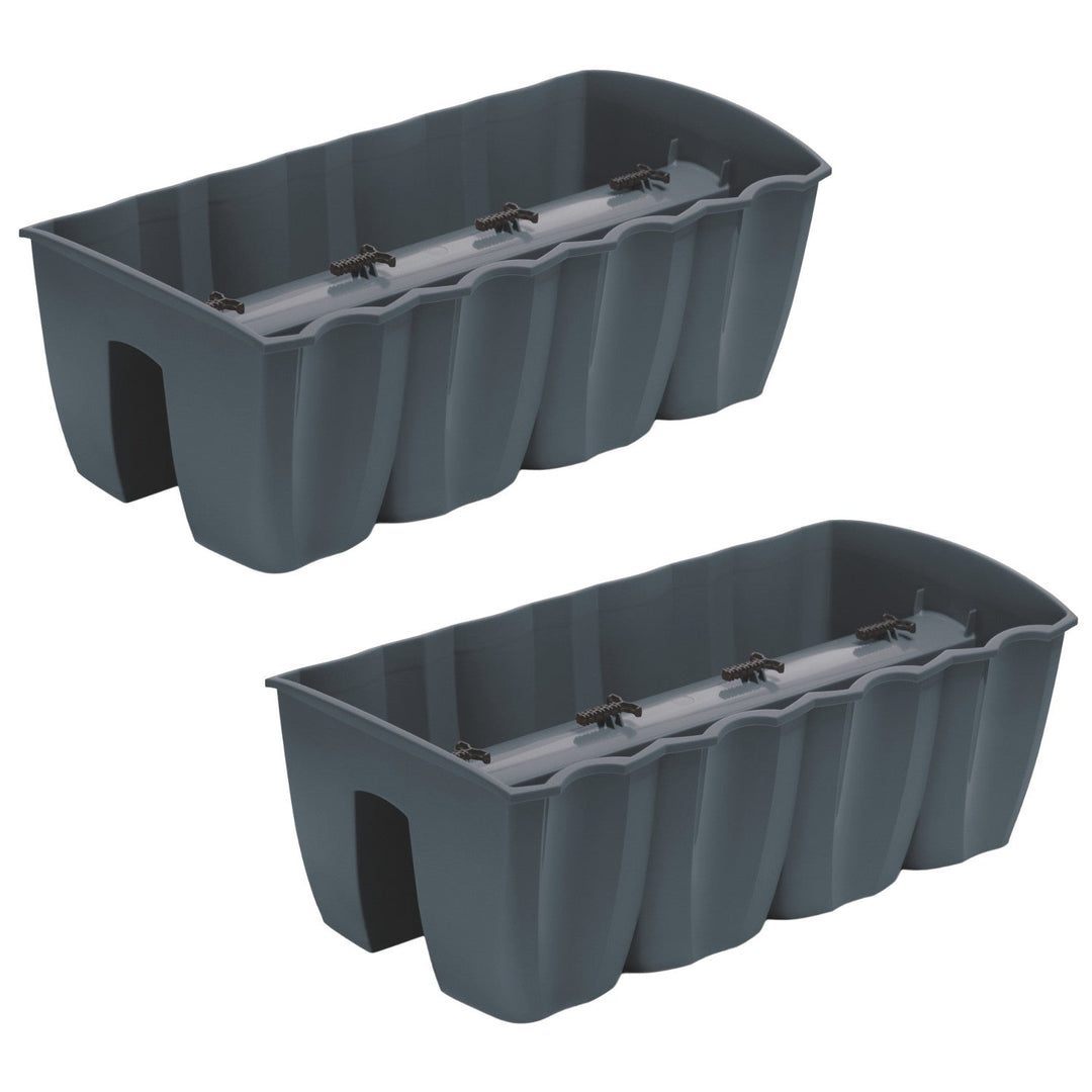 Ghiveci pentru balcoane DCRO600 - Antracit, capacitate 18L, 2 bucăți