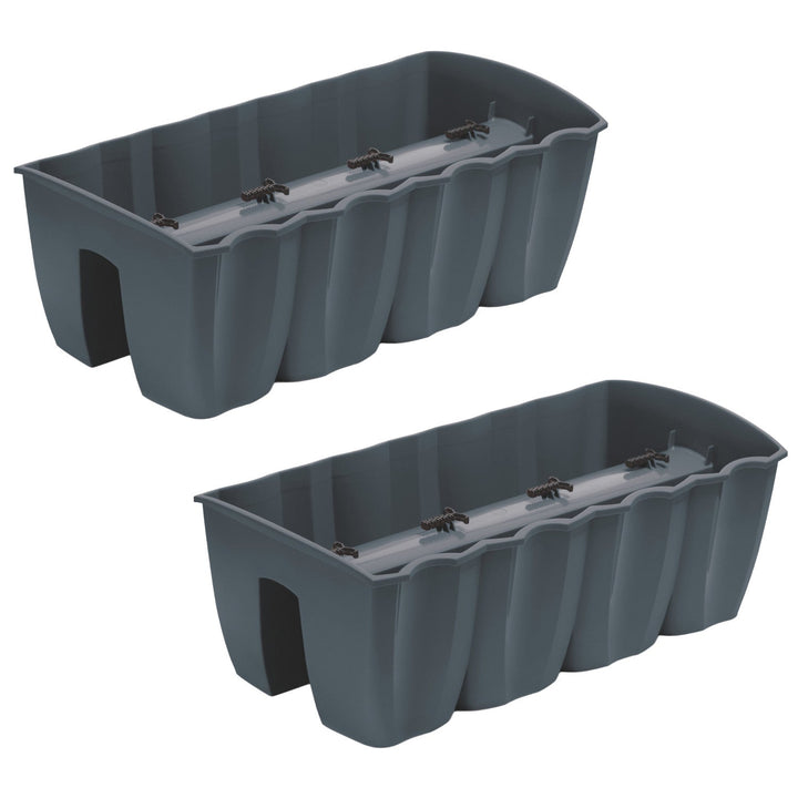 Ghiveci pentru balcoane DCRO600 - Antracit, capacitate 18L, 2 bucăți