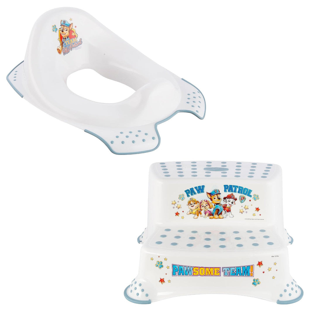 Psi Patrol neklizajuća navlaka za WC dasku - Paw Patrol+ Psi Patrol neklizajući stupić za penjanje, bijela, do 120 kg