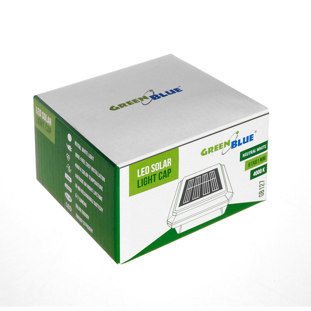 GreenBlue solarna LED lampa za stupove, 80x80 mm, krović u obliku omotnice, GB127, 4 komada