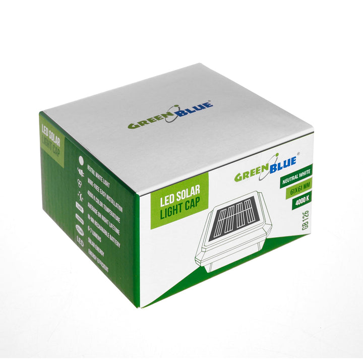 GreenBlue solarna LED lampa za stupove, 60x60 mm, s kapom u obliku omotnice, GB126, 4 komada