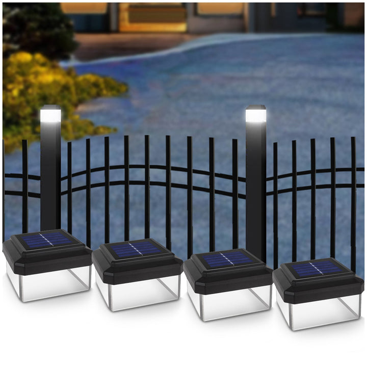 GreenBlue solarna LED lampa za stupove, 100x100 mm, s kapom u obliku omotnice, GB128, 4 komada