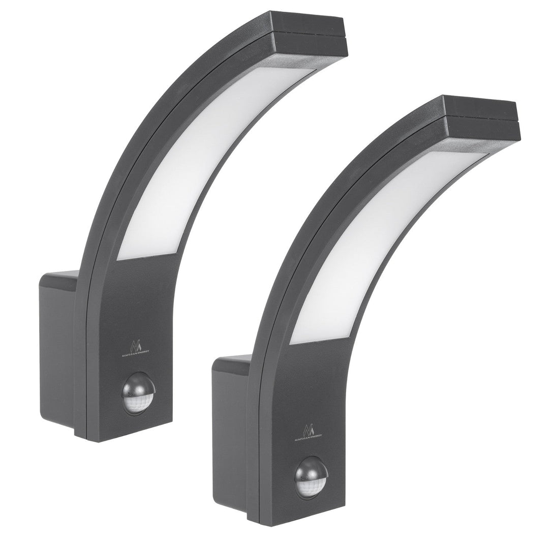 Maclean LED lampa s senzorom pokreta, PIR senzor pokreta, siva, 10 W, IP54, 750 lm, neutralno bijela (4000 K) MCE244 GR, 2 komada
