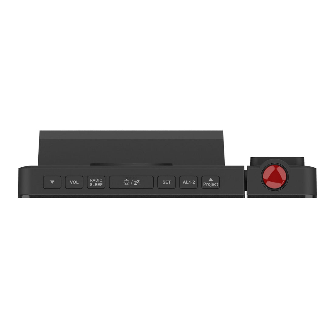 Digitalni LED radio-budilica s GreenBlue projektorom, FM radio, alarm, 12/24 sat, 5 V DC USB napajanje + CR2032, GB172