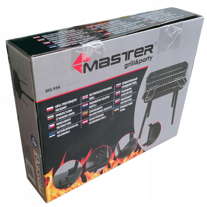 Master Grill &amp; Party roštilj na drveni ugljen, pravokutni, sklopivi, prijenosni, MG936