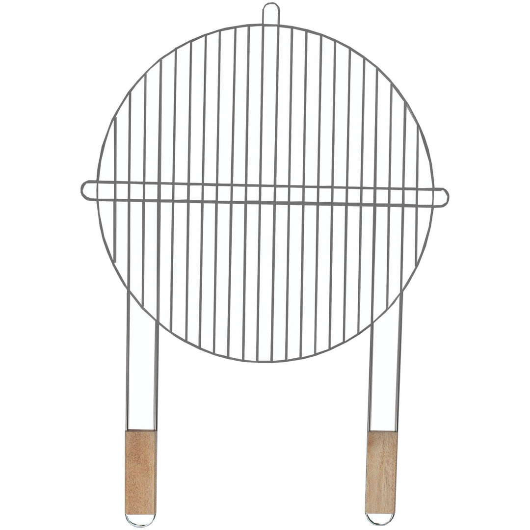 Master Grill okrugla rešetka za roštilj za zabave, kromirani čelik, drvene ručke, 51 cm, MG257