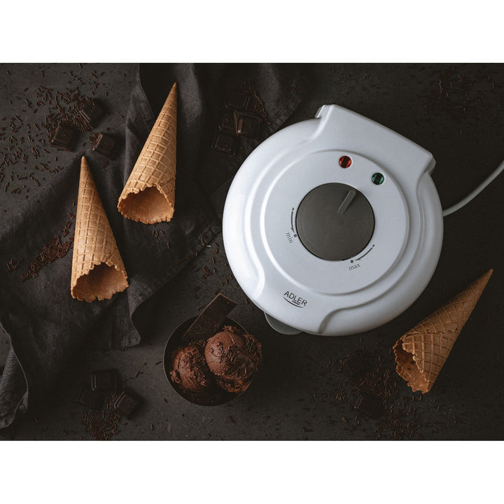 Adlerova vafl-peć, glatka kontrola temperature, 1500 W, bijela, AD 3038
