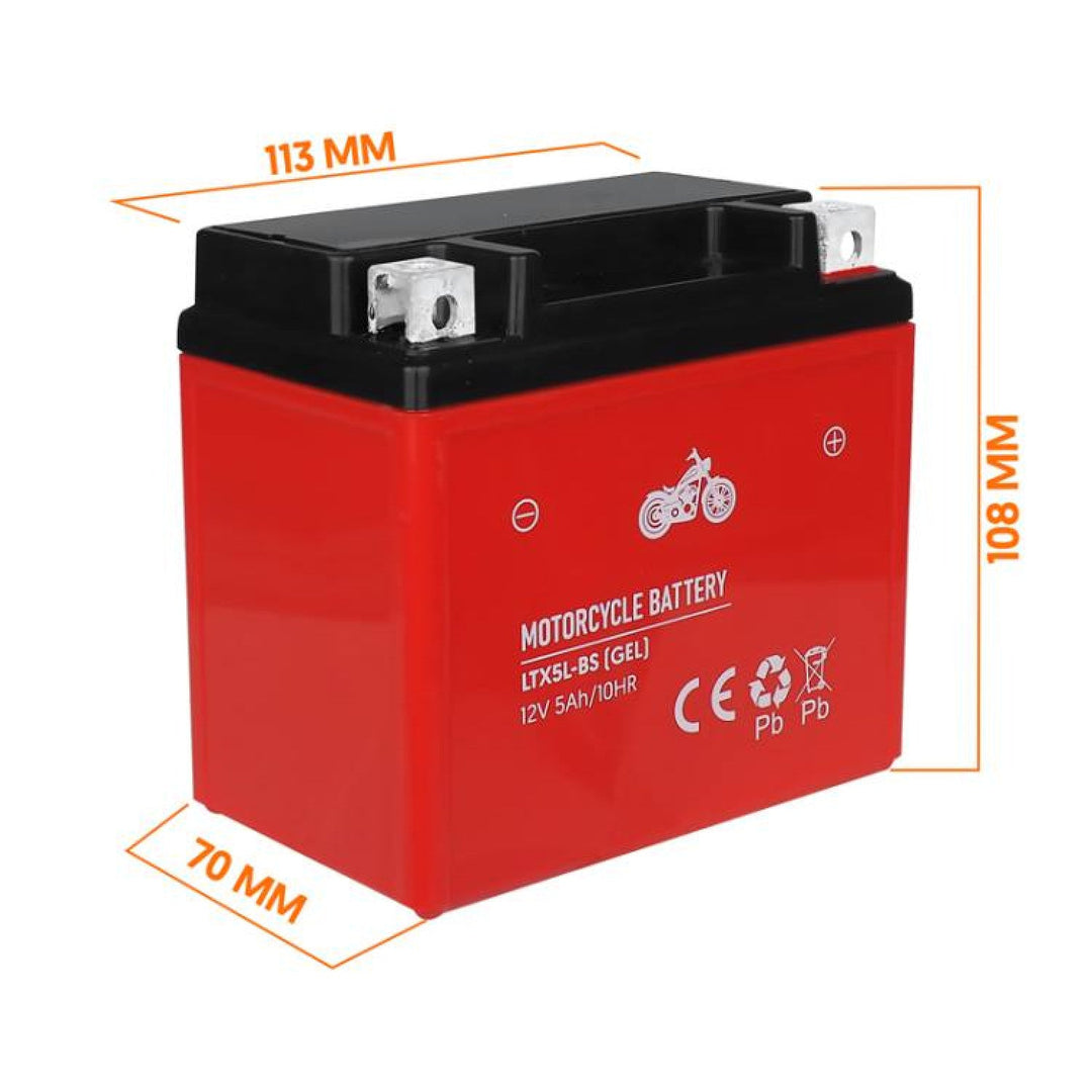 Lamex gel baterija, motocikl, 12V, 5Ah, LTX5L-BS