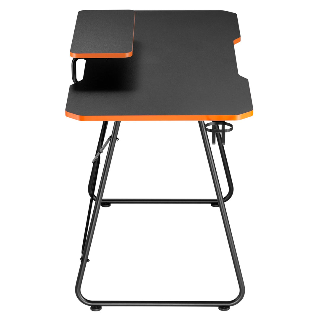 Gaming stol s policom za monitor NanoRS, max. 50 kg, visina 850 mm, crna, RS170 + organizator kabela/pokrivač stola Nano RS, 1345 mm, crna i crvena, RS125