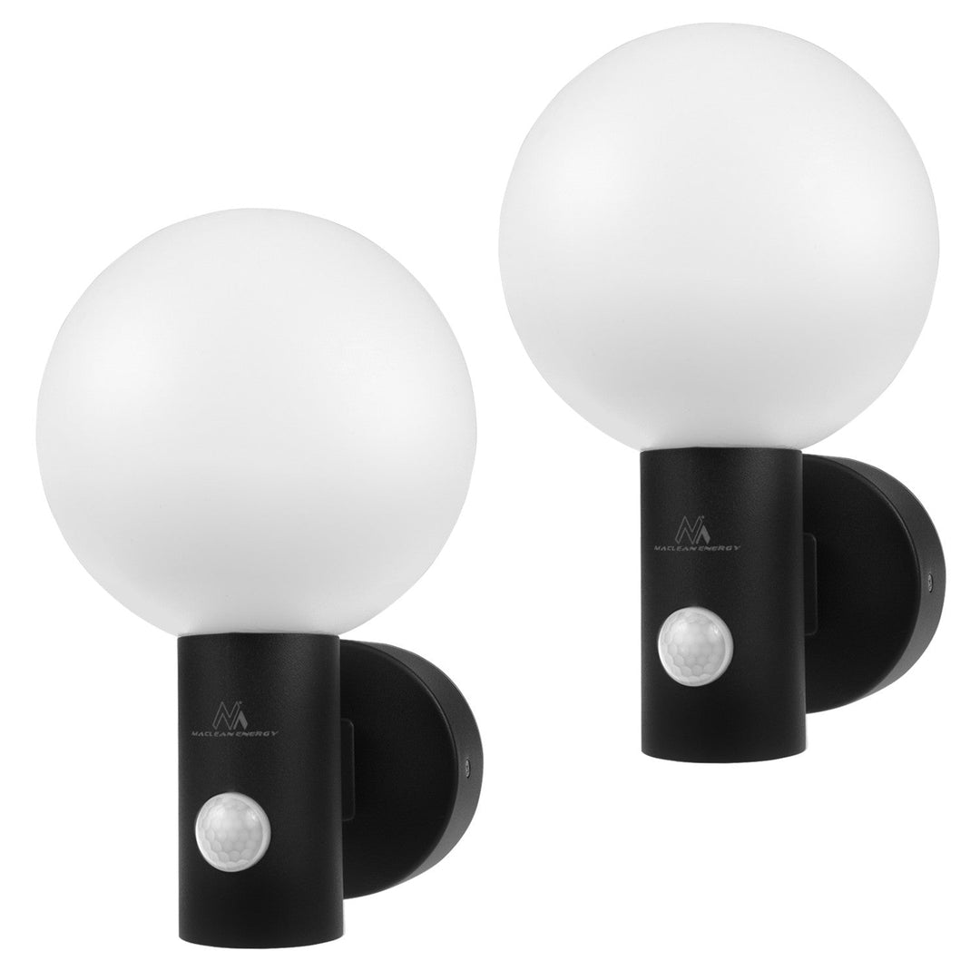 Maclean LED lampa s senzorom pokreta, PIR senzor pokreta, crna, 15 W, IP65, 1600 lm, neutralno bijela boja (4000 K) MCE515 B, 2 komada