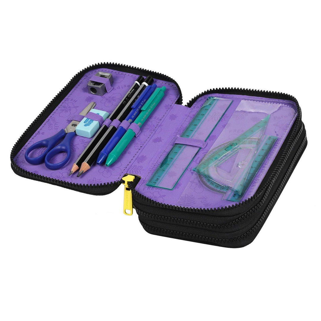 19 L Coolpack Jerry DISNEY STITCH školski ruksak, crni + CoolPack trodijelna kutija za olovke s dodatkom JUMPER 3 STITCH
