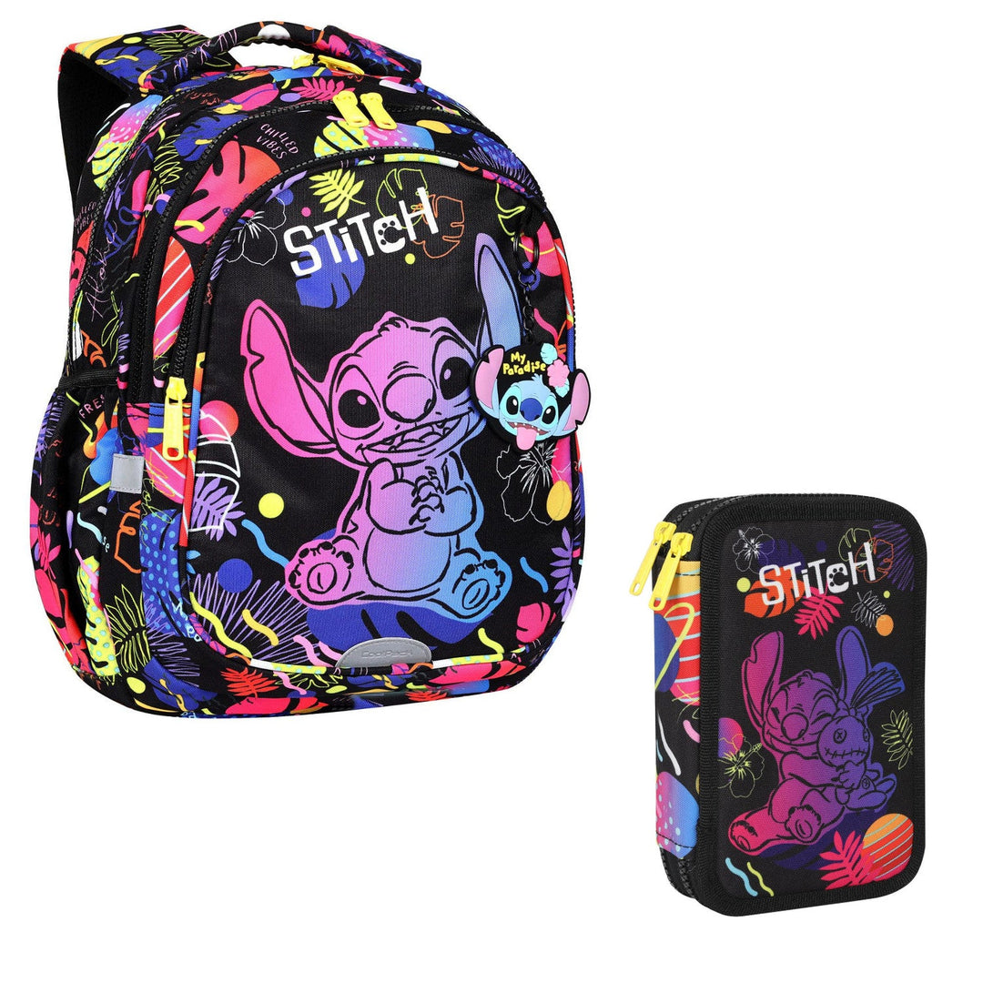 19 L Coolpack Jerry DISNEY STITCH školski ruksak, crni + Coolpack olovkaš, dva pretinca, s dodacima, Stitch, Jumper 2