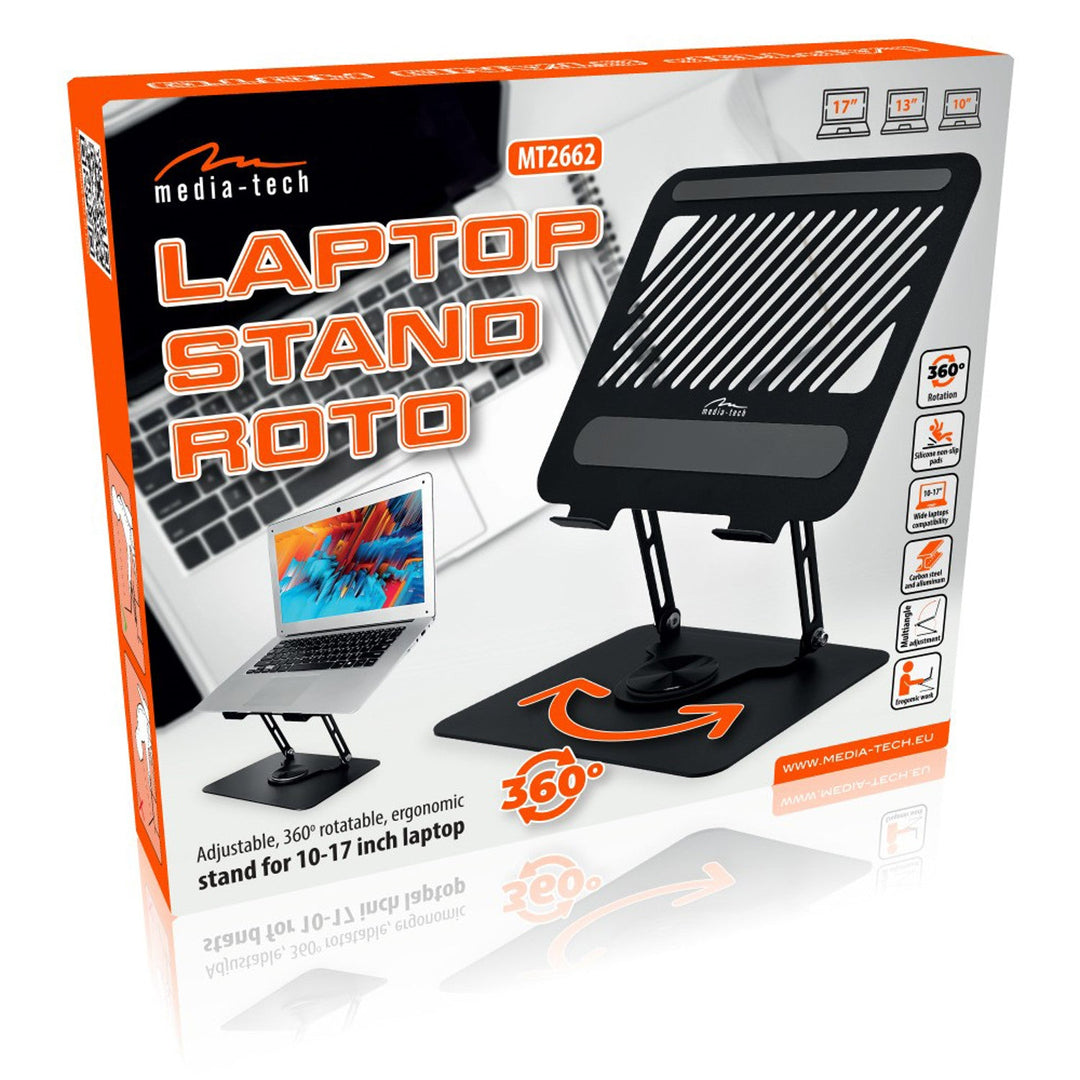 Podesivi, rotirajući, ergonomski stalak za laptop od 10-17", Media-Tech MT2662