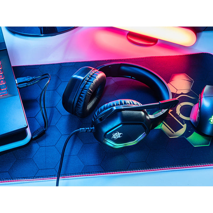 Tracer gaming slušalice, RGB pozadinsko osvjetljenje, sklopivi mikrofon, Gamezone GZ X3