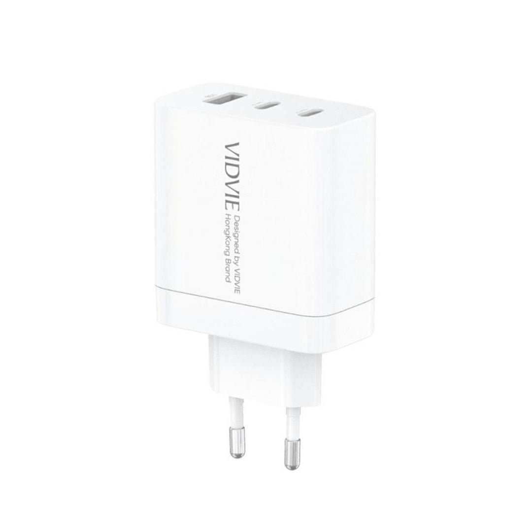VIDVIE glavni punjač, 3 A, 65 W, 2x USB-C, 1x USB, kabel USB-C/USB-C, PLE262