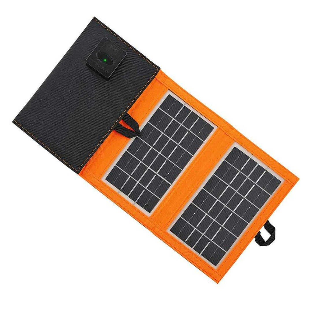 Solarni panel, punjač, 6 W, 1 USB priključak, crna i narančasta, A01