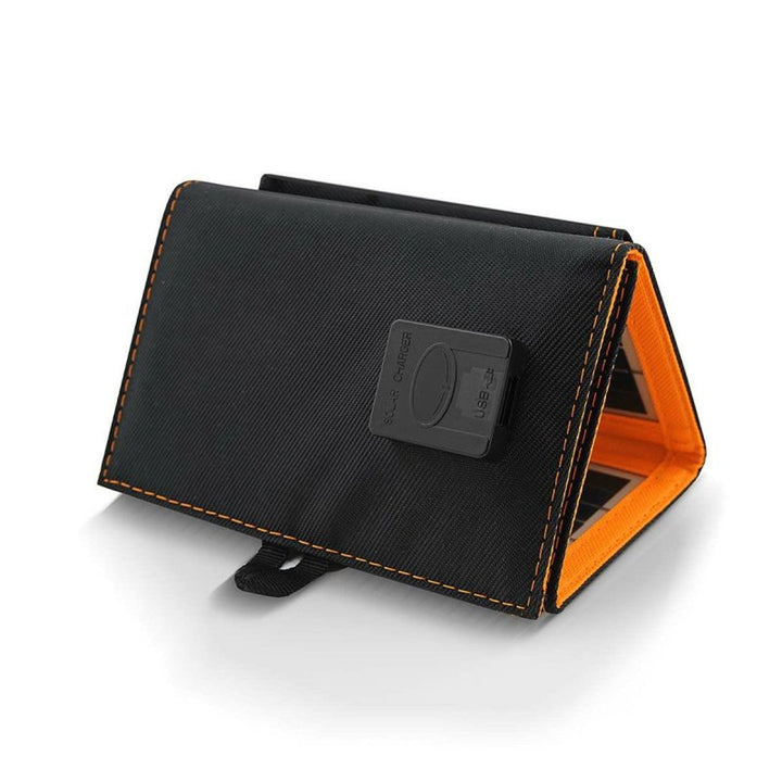 Solarni panel, punjač, 6 W, 1 USB priključak, crna i narančasta, A01