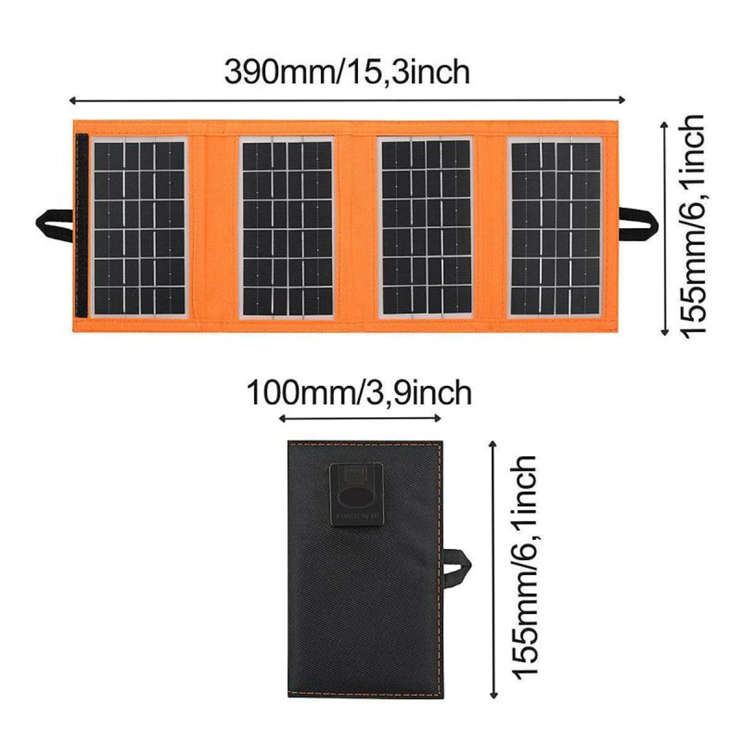 Solarni panel, punjač, 6 W, 1 USB priključak, crna i narančasta, A01