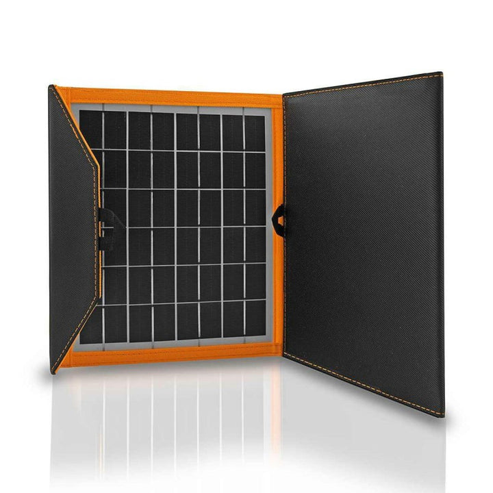Solarni panel, punjač, 15 W, 1 USB priključak, crna i narančasta, A04