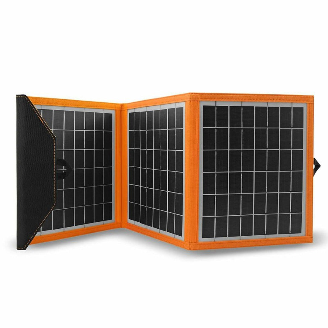 Solarni panel, punjač, 15 W, 1 USB priključak, crna i narančasta, A04