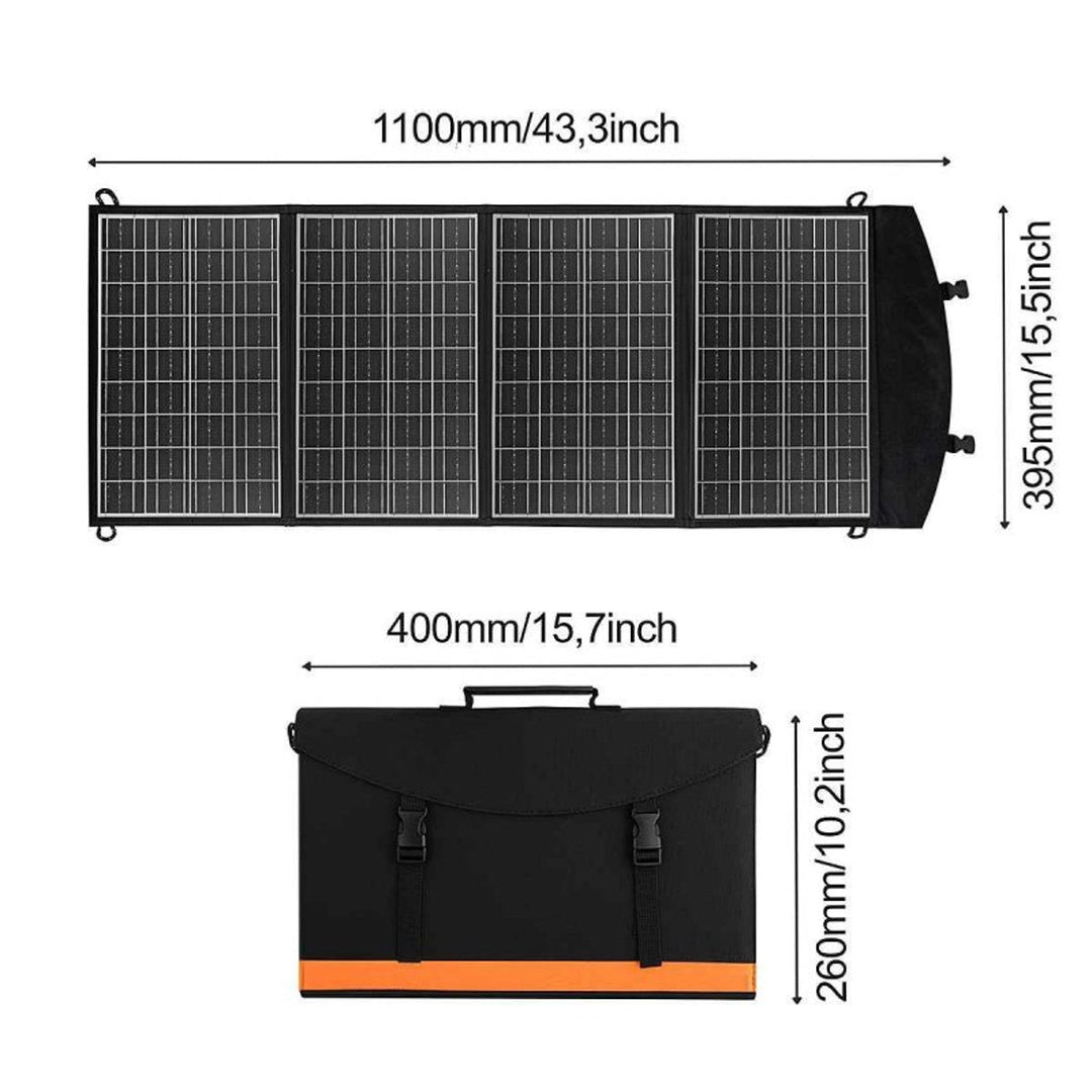 Solarni panel, punjač, 60 W, 2 USB priključka, crna i narančasta, A06