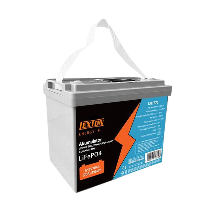 Lexton LiFePo4 litijska baterija na bazi željeznog fosfata, s BMS sustavom, 12,8 V, 70 Ah, LXLFP70