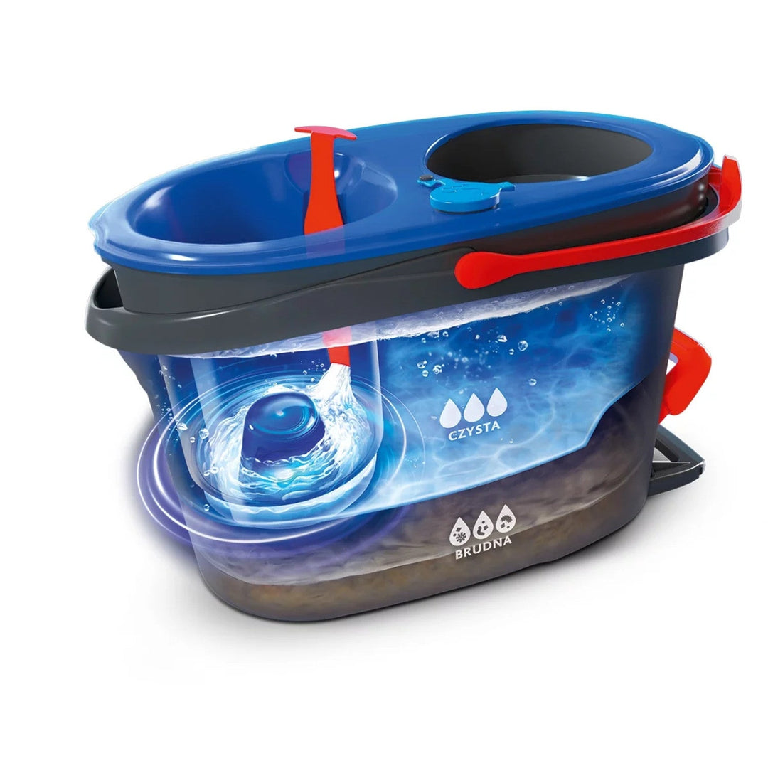 Vileda spin mop, dva spremnika, sustav centrifuge, sklopiva ručka, jednostavno čišćenje kutova, turbo H2prO