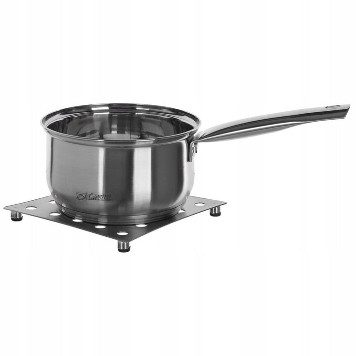 Maestro 9-dijelni set posuđa za kuhanje, 1,5 l, 2 l, 3 l, 5 l, nehrđajući čelik, siguran za perilicu posuđa, pogodan za sve vrste kuhala, stalak za vruće posuđe, MR-2021
